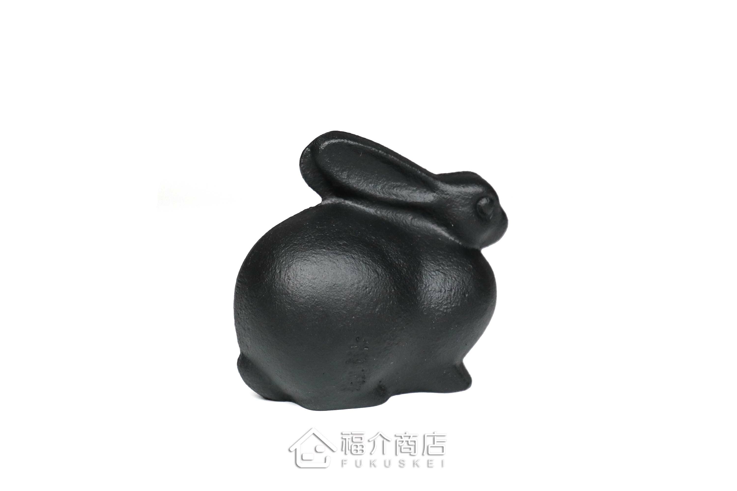 黑色的兔子造型鑄鐵製文鎮
