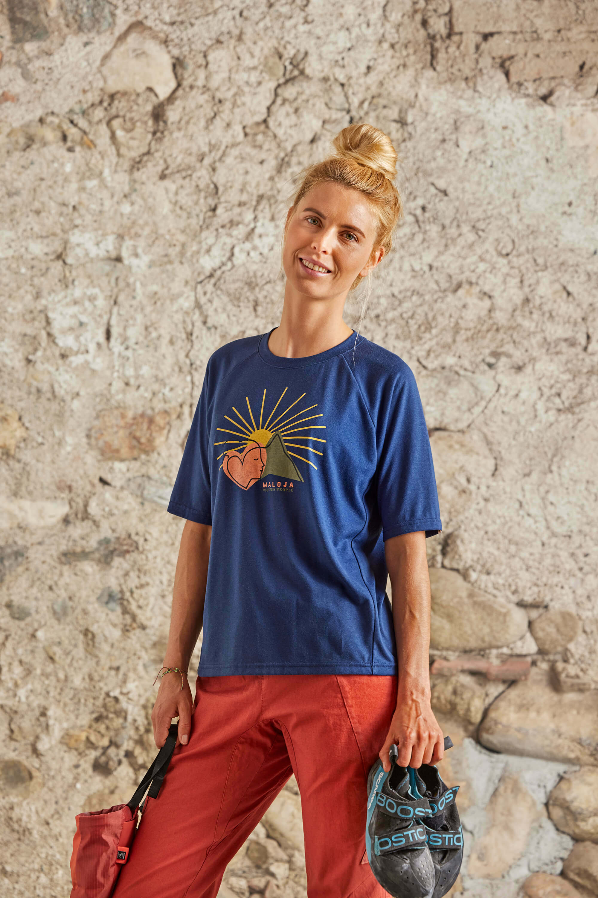 【MALOJA】女快乾透氣短袖上衣 / 23MA35118-[藍、綠、橘]