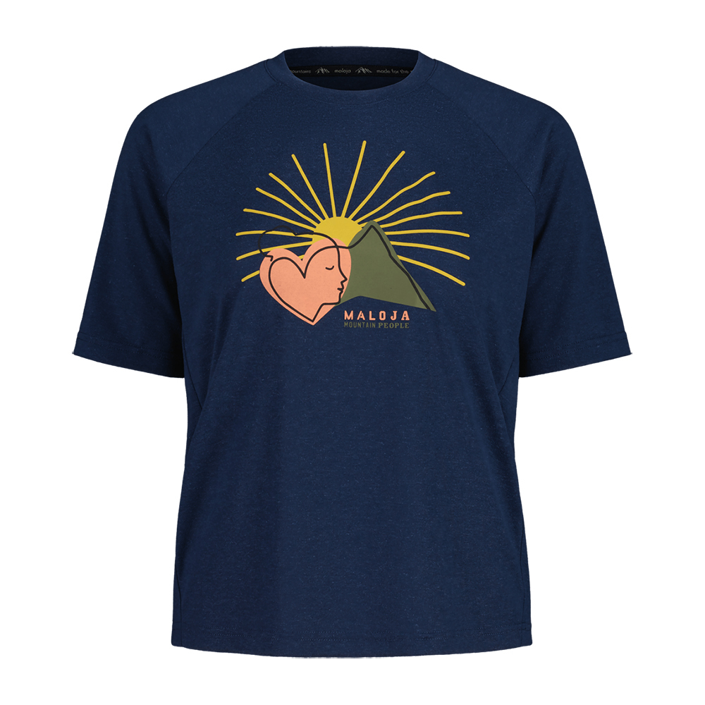 【MALOJA】女快乾透氣短袖上衣 / 23MA35118-[藍、綠、橘]