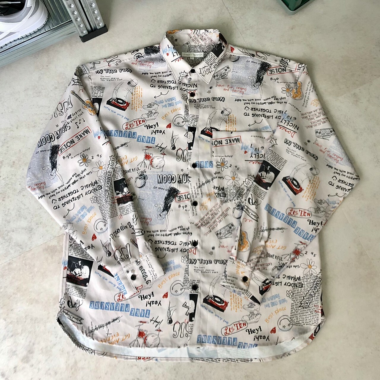 Power To The People 長袖襯衫插畫印花 3301015-103