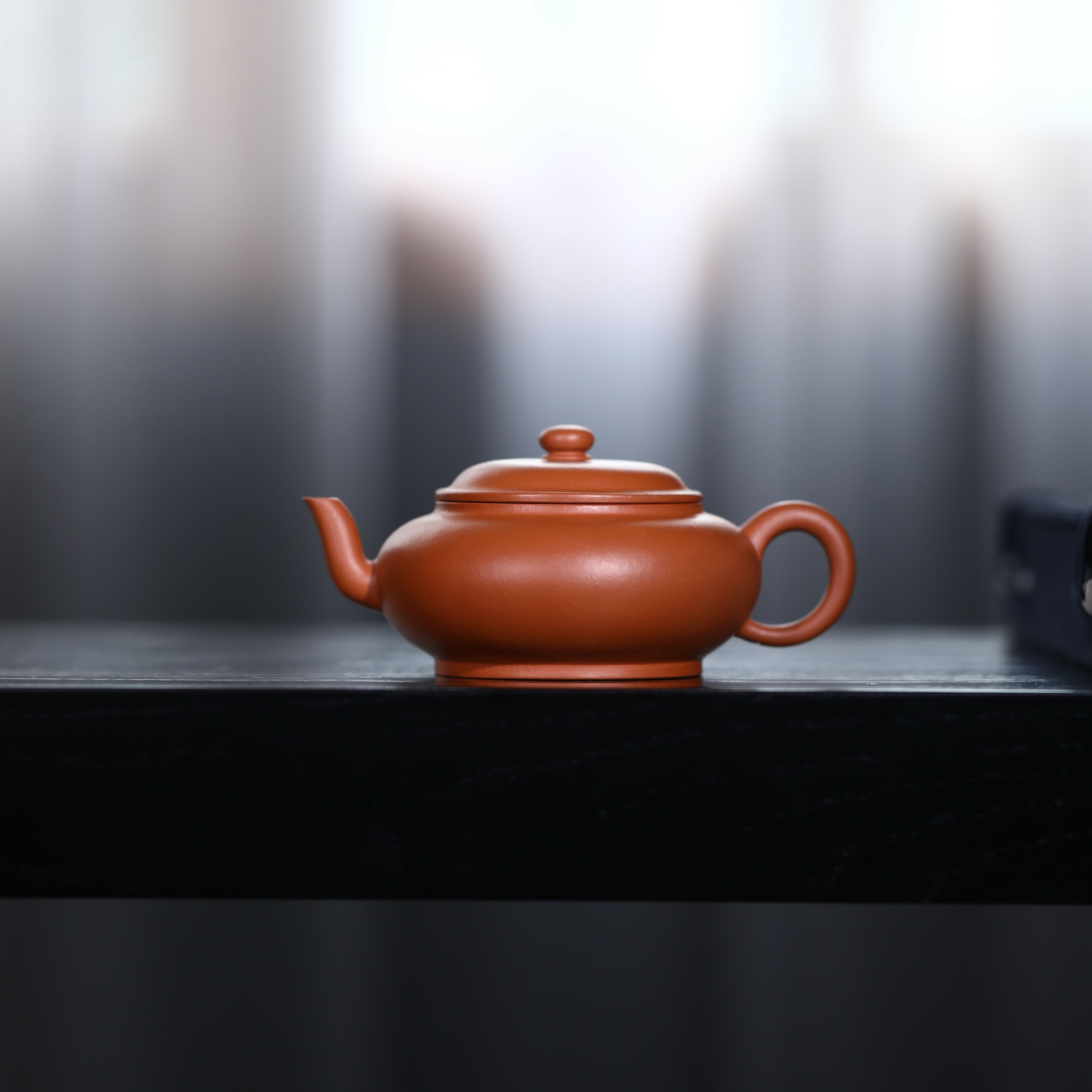 朱泥大紅袍│扁燈│范建中│國家級正高級工藝美術師│小壺仙紫砂壺