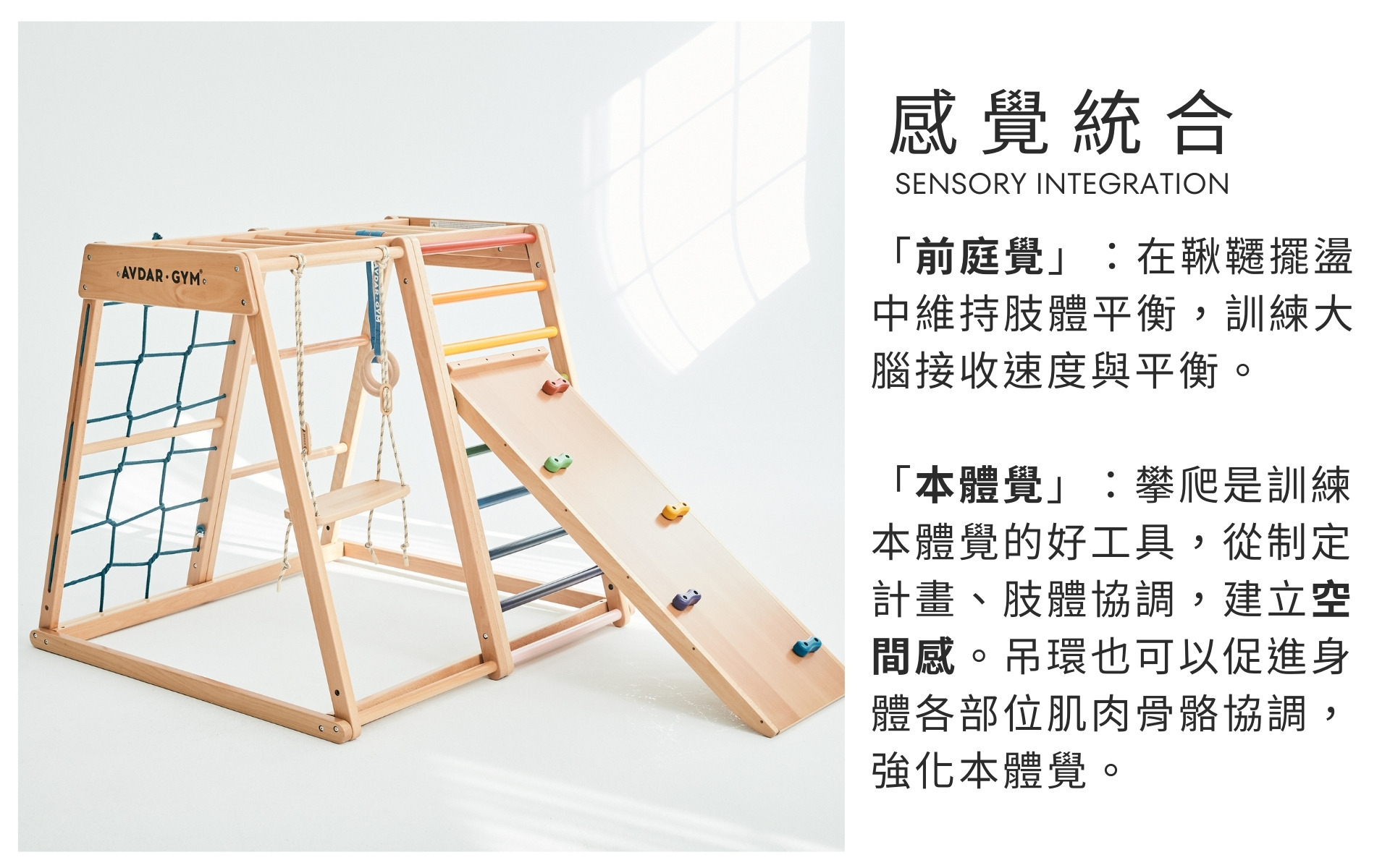 AVDAR兒童攀爬架，兒科醫師都推薦的兒童放電神器，促進「感覺統感合」，越玩越健康，越玩越聰明！