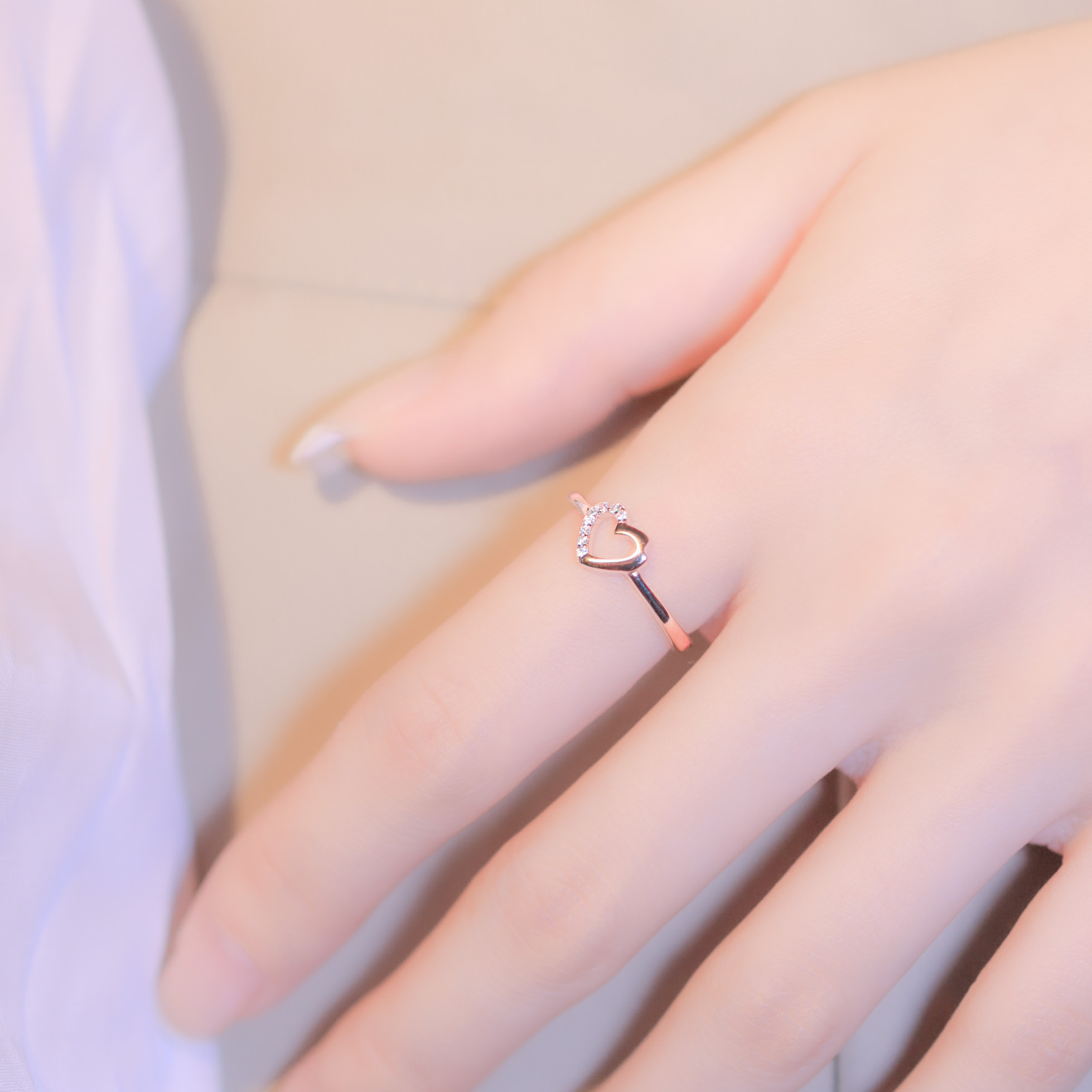 | 925純銀・ 玫瑰金 |  畫個愛心戒指 (銀/玫瑰金) | RI0202 |