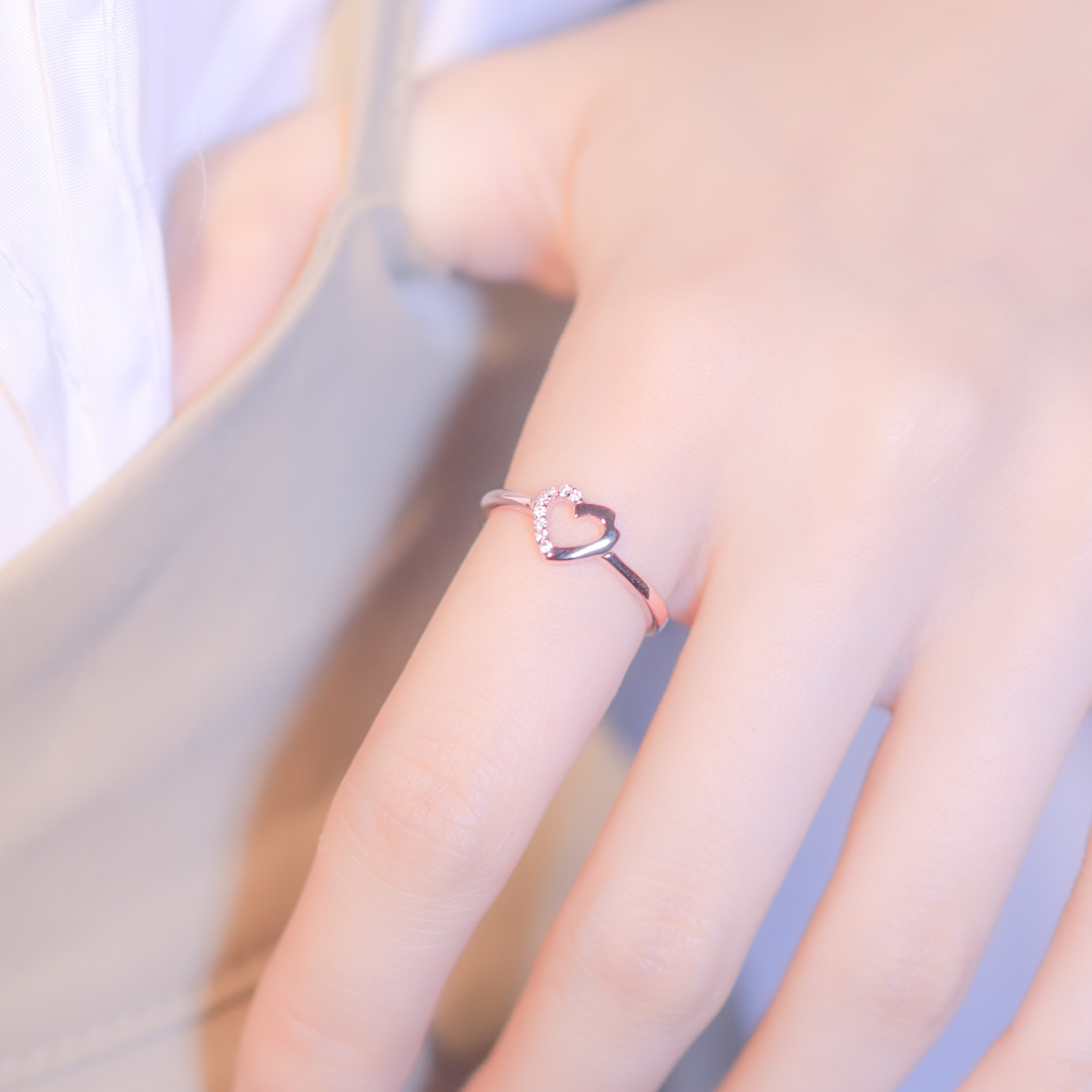 | 925純銀・ 玫瑰金 |  畫個愛心戒指 (銀/玫瑰金) | RI0202 |