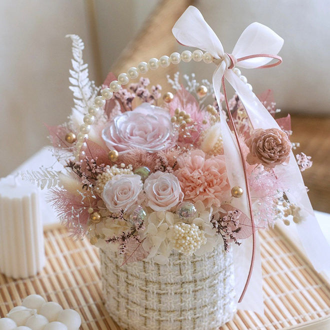 小香風珍珠提籃 x 珠光玫瑰