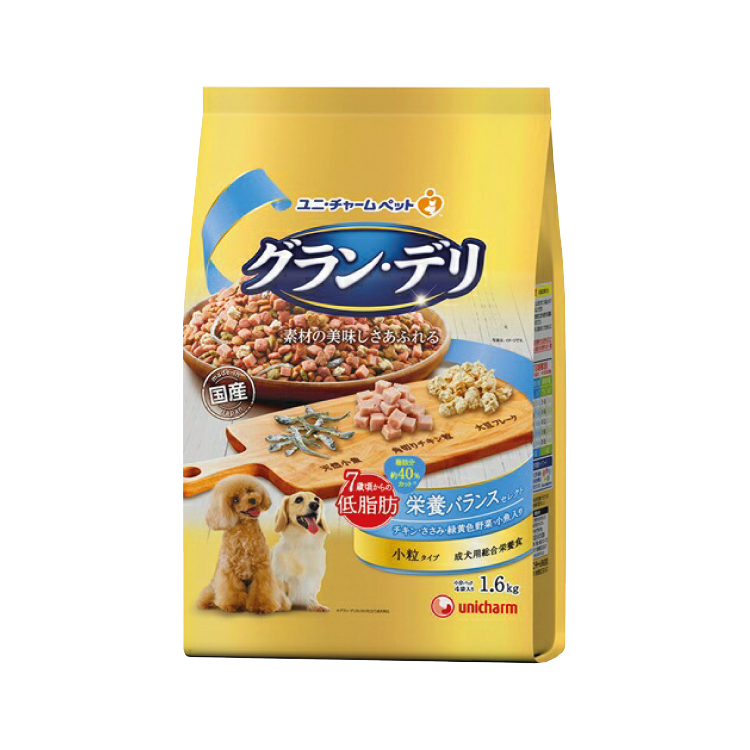 Unicharm｜精選大餐 老犬低脂低卡：雞肉、野菜、小魚 1.6kg 7歲+ (UIC-7099)