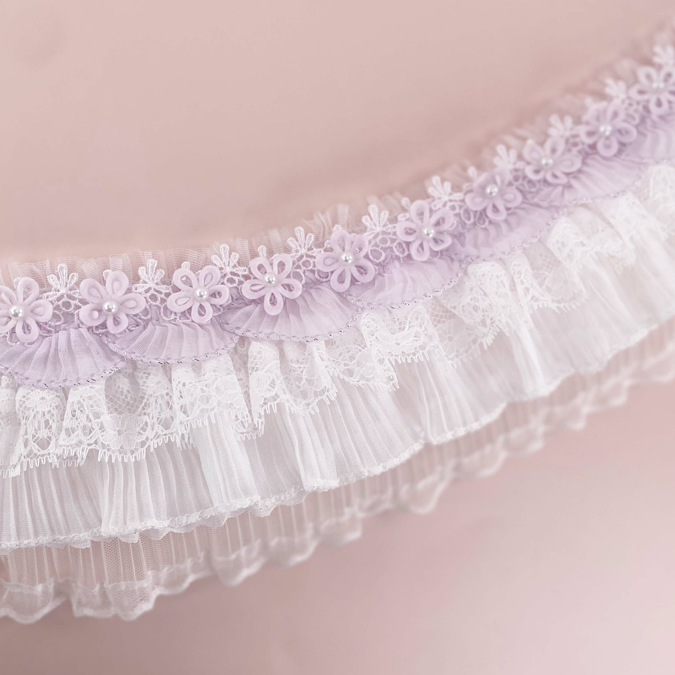 Purple Floral Lace Collar