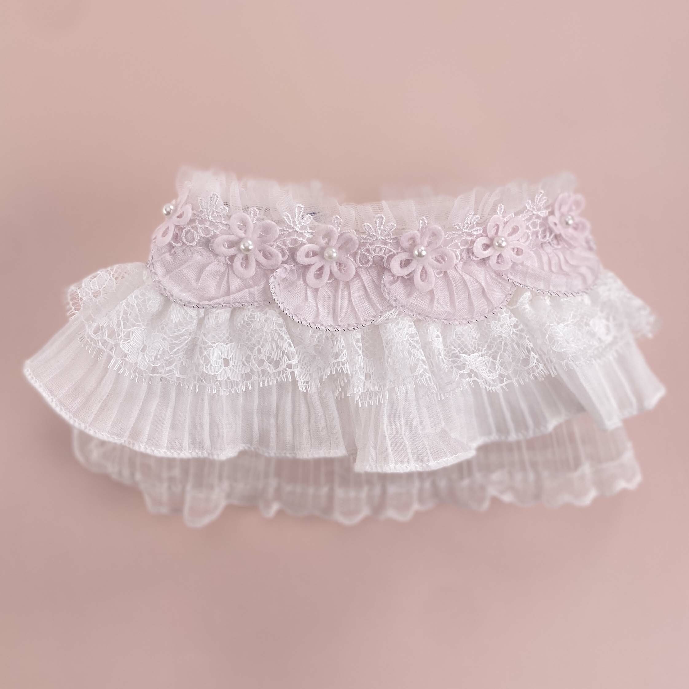 Pink Floral Lace Collar