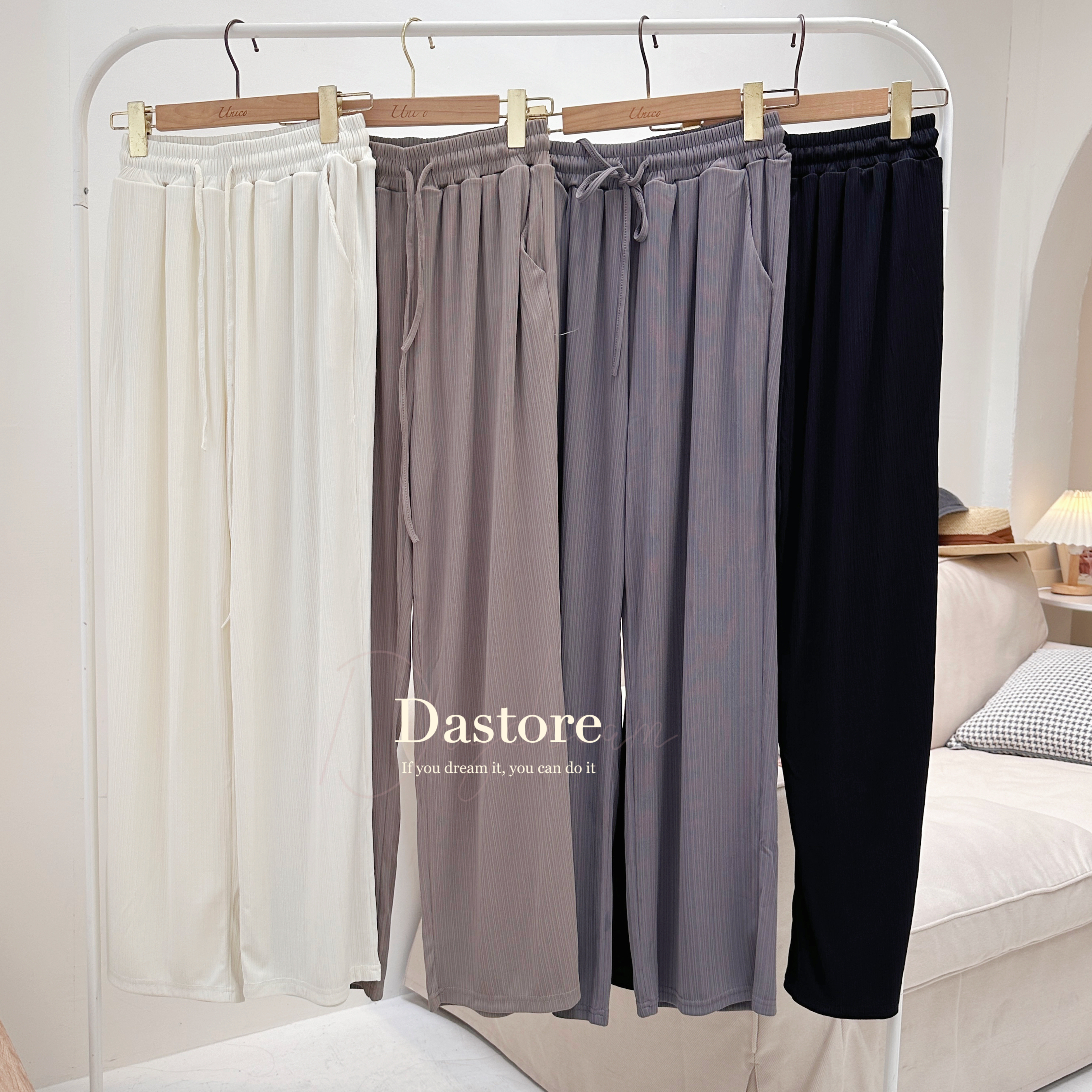 歐膩涼感冰絲面膜寬褲/四色