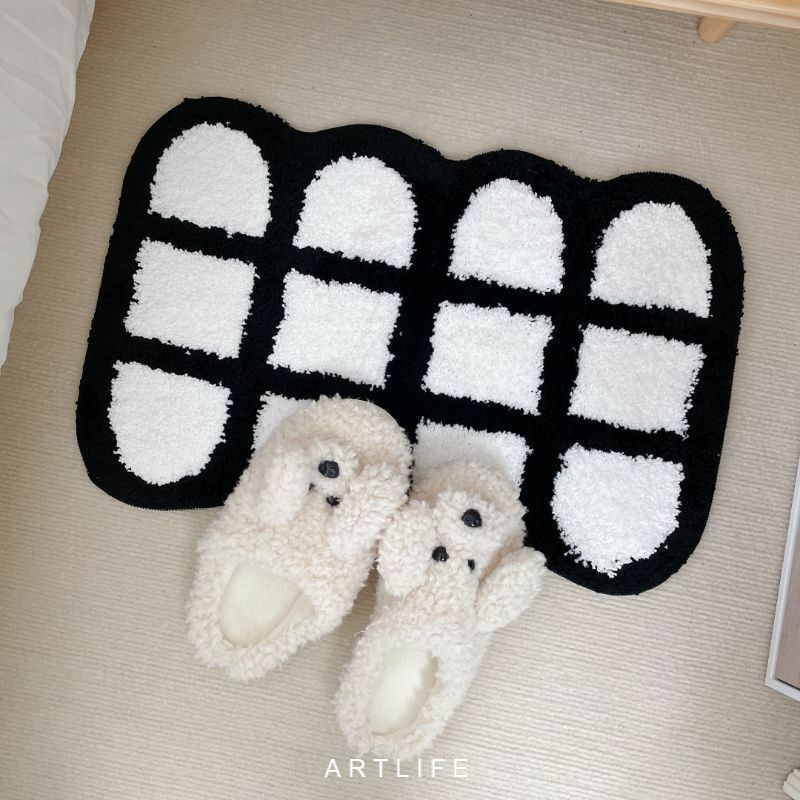 個性黑白配 軟綿造型地墊