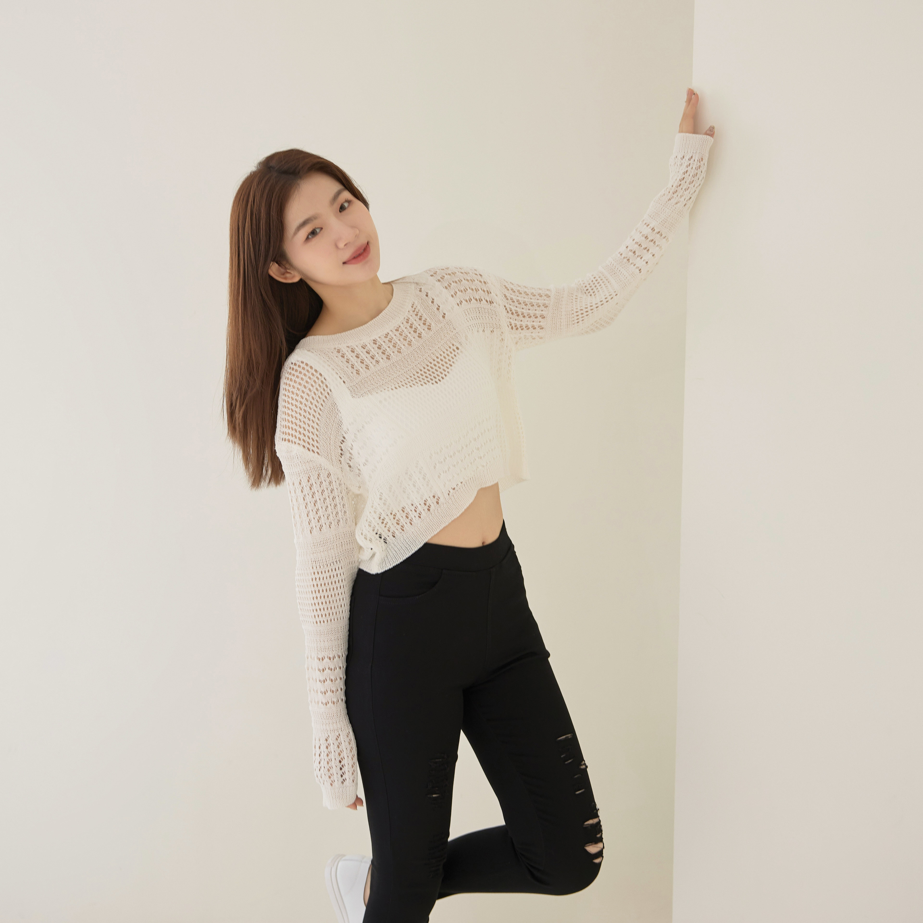 法朵Fado Shop｜褲管刷破顯瘦褲 279C009 黑 S~XL