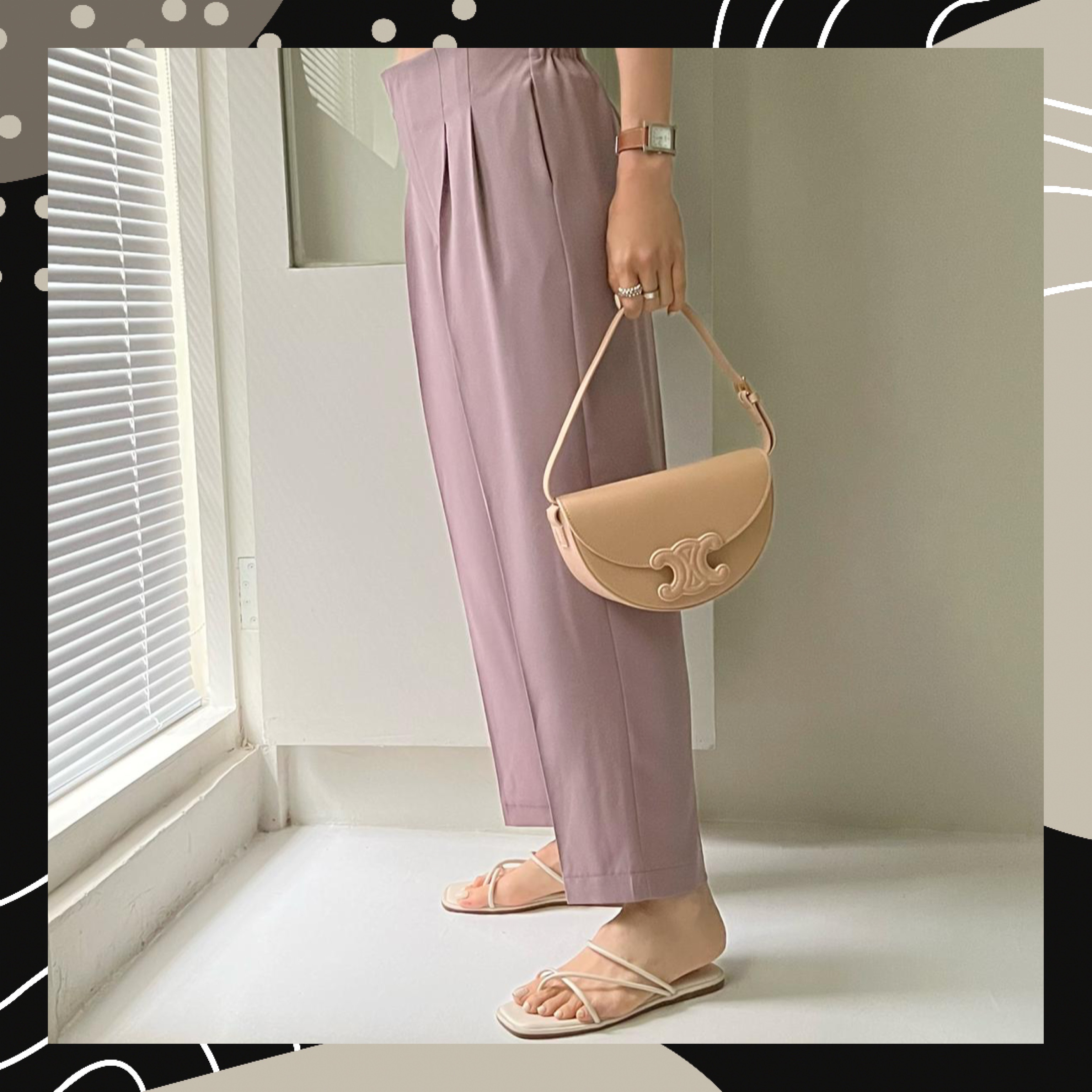 【BONNIE】三粒鈕後橡筋腰西褲