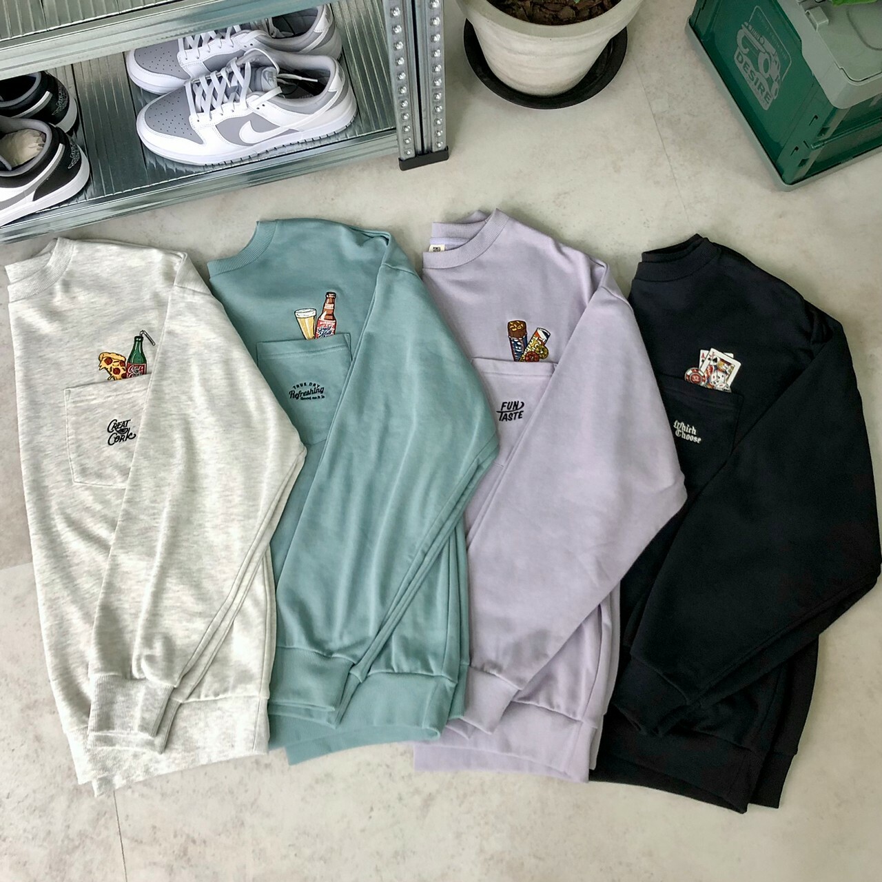 Power To The People 大學T 口袋T 立體刺繡 3301026-103