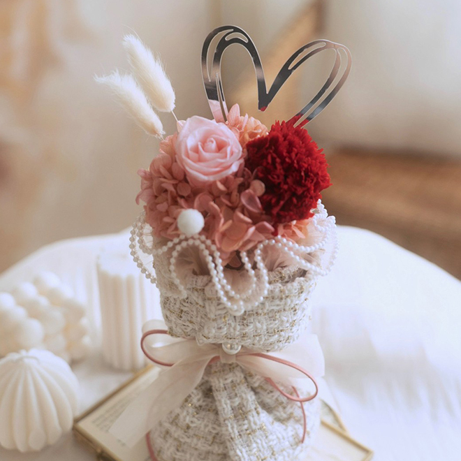 質感紅永生康乃馨小香花束