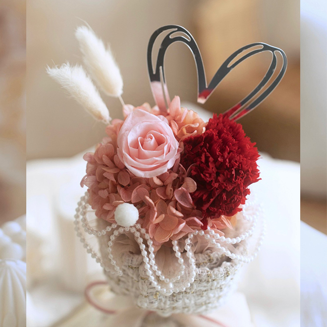 質感紅永生康乃馨小香花束