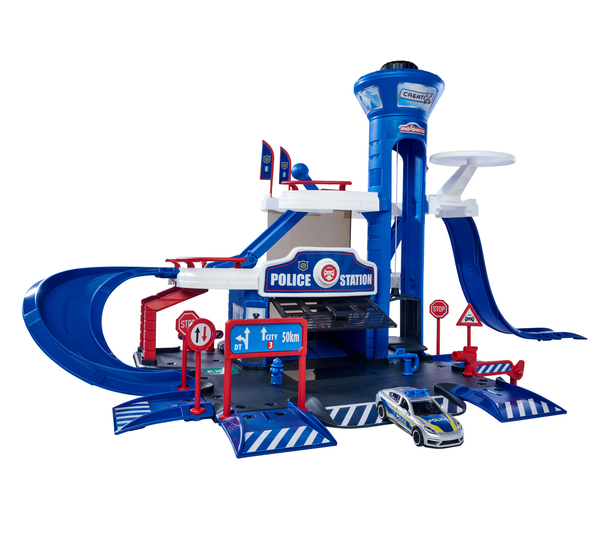 《 美捷輪 Majorette 》美捷輪小汽車-警察局附一台車