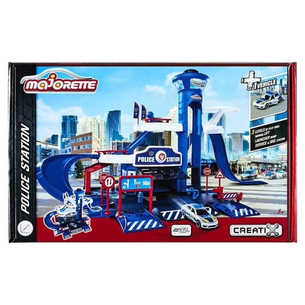 《 美捷輪 Majorette 》美捷輪小汽車-警察局附一台車