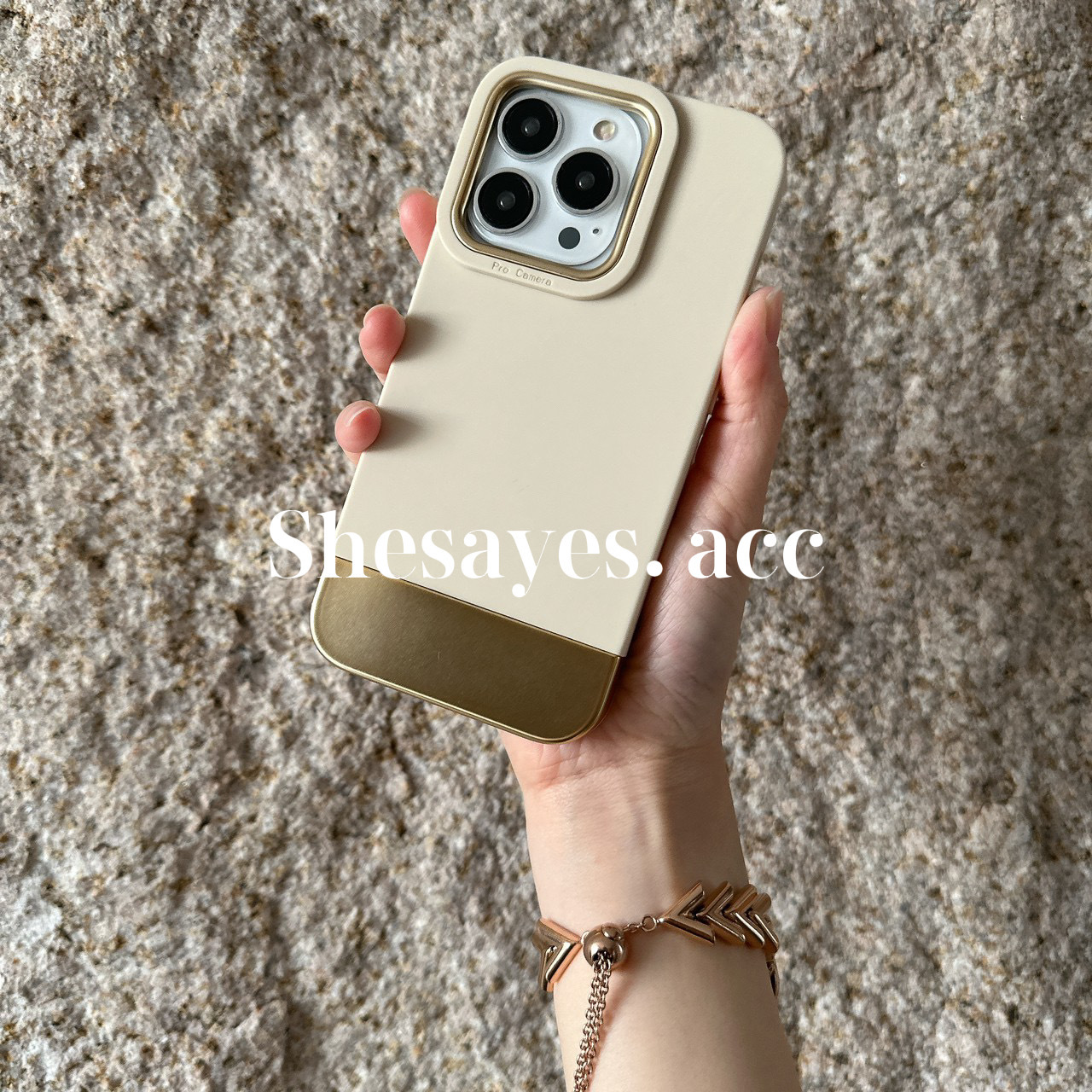 IPHONE金屬框拼接手機殼[白金]