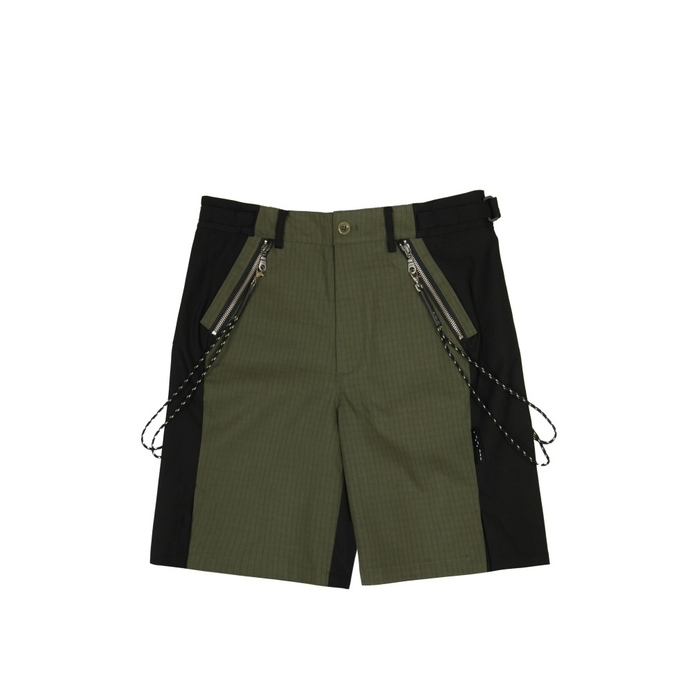 反光繩蒸汽龐克短褲-黑