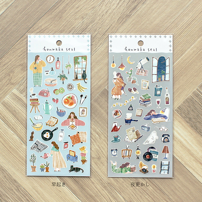 熬夜女子 溫暖生活系列 和紙貼紙｜日本Mind Wave