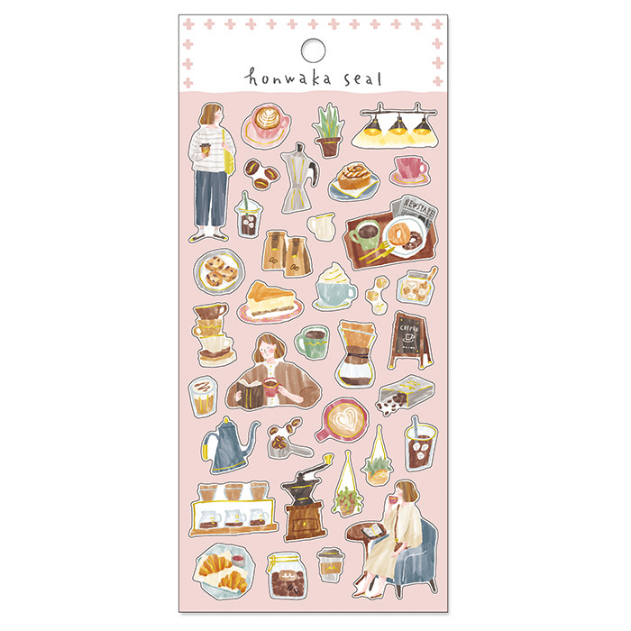 咖啡廳女子 溫暖生活系列 和紙貼紙｜日本Mind Wave