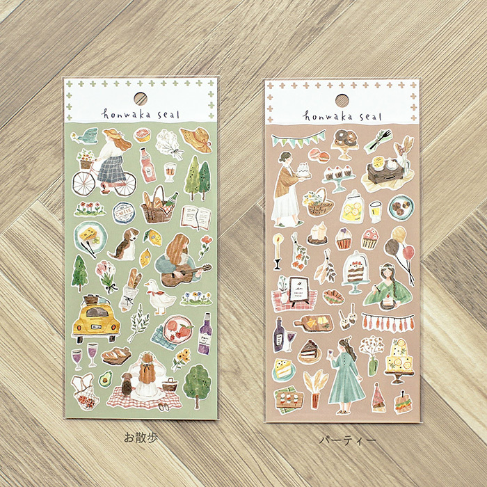 派對女子 溫暖生活系列 和紙貼紙｜日本Mind Wave