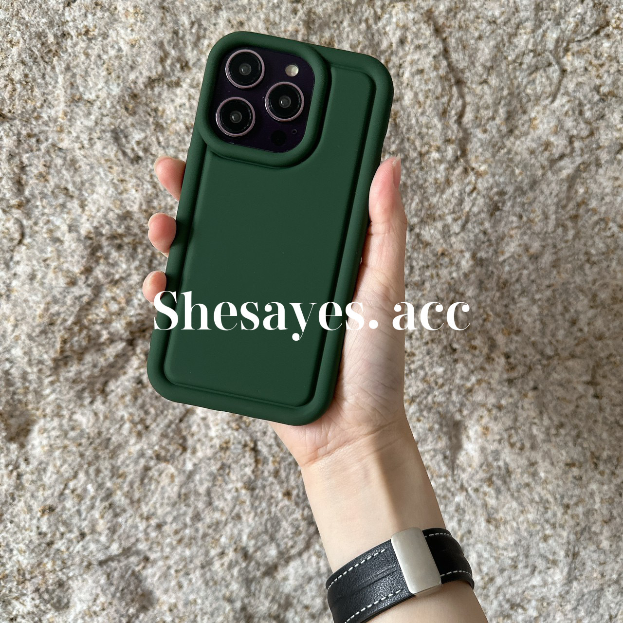 IPHONE綠色簡約風手機殼