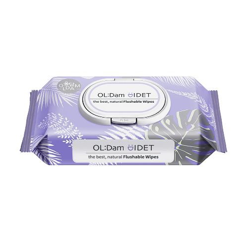 【OLDAM-BIDET 】可沖馬桶天然紙漿濕紙巾-棉花味 (有蓋型x62張)