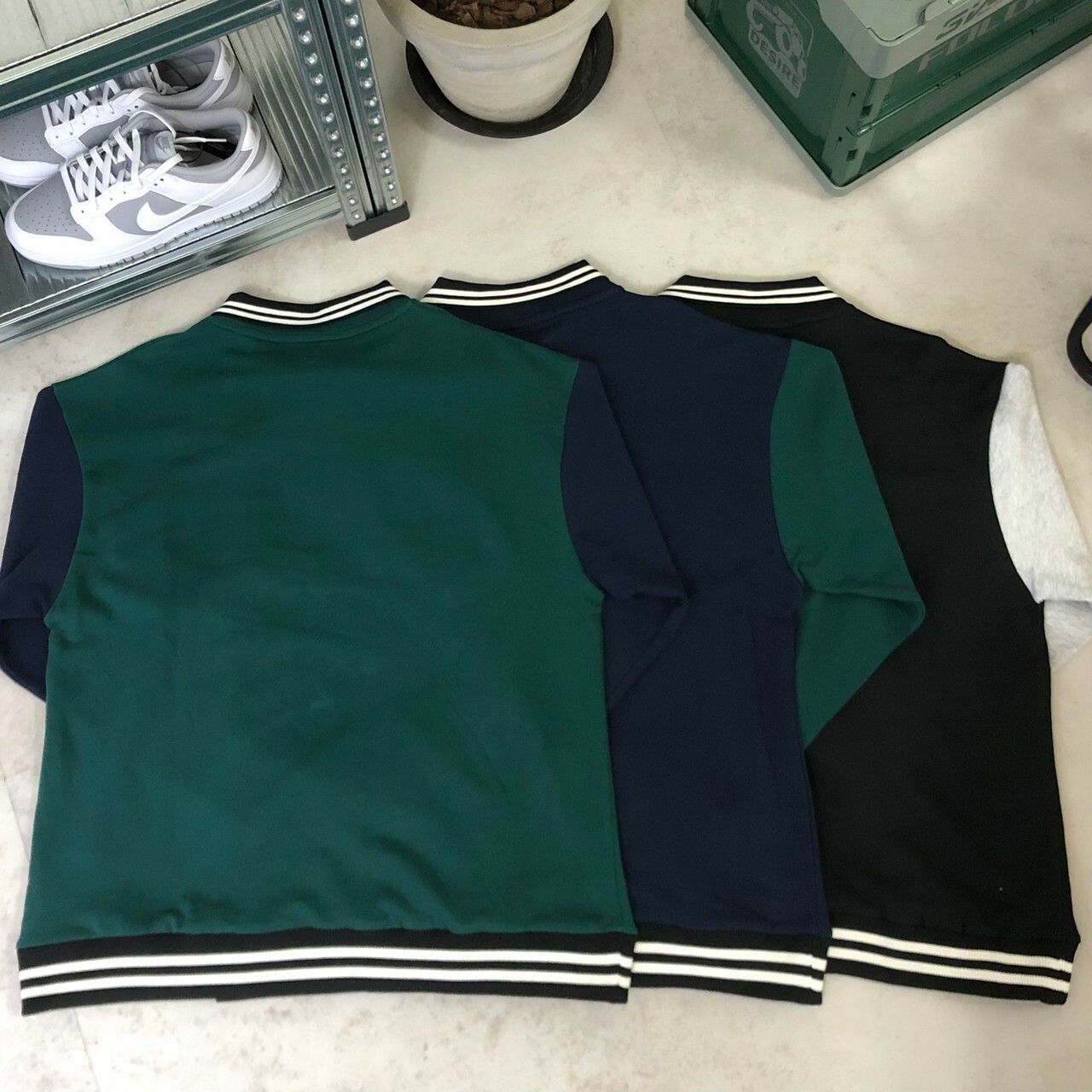 Quash 日版 大學T 棒球T 拼色設計 毛刺刺繡Logo Q22-517-43T