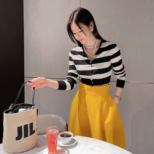 [GBCC] Smart stripe cardigan