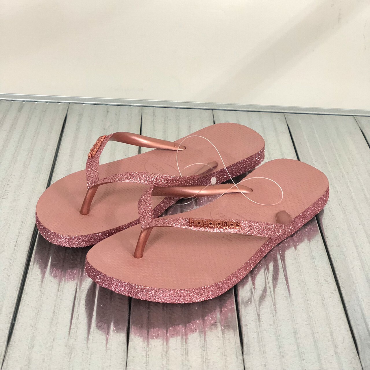 Havaianas 哈瓦仕 拖鞋 夾腳拖 閃亮 亮片 巴西 女鞋 番紅花 4146937-6459W