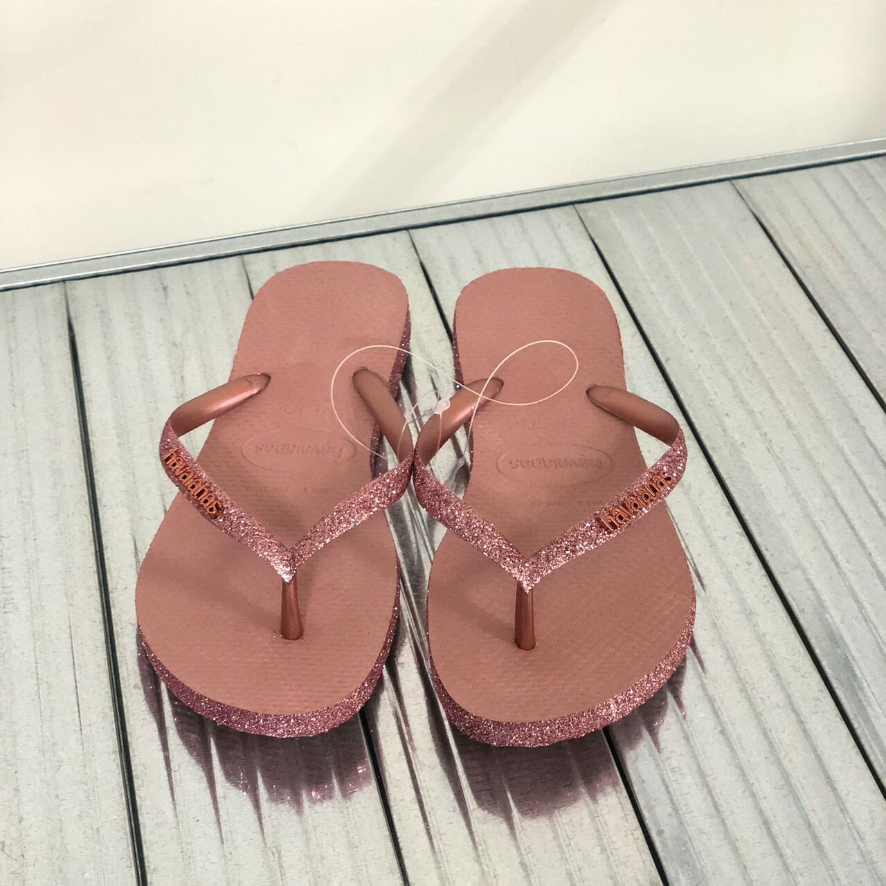 Havaianas 哈瓦仕 拖鞋 夾腳拖 閃亮 亮片 巴西 女鞋 番紅花 4146937-6459W