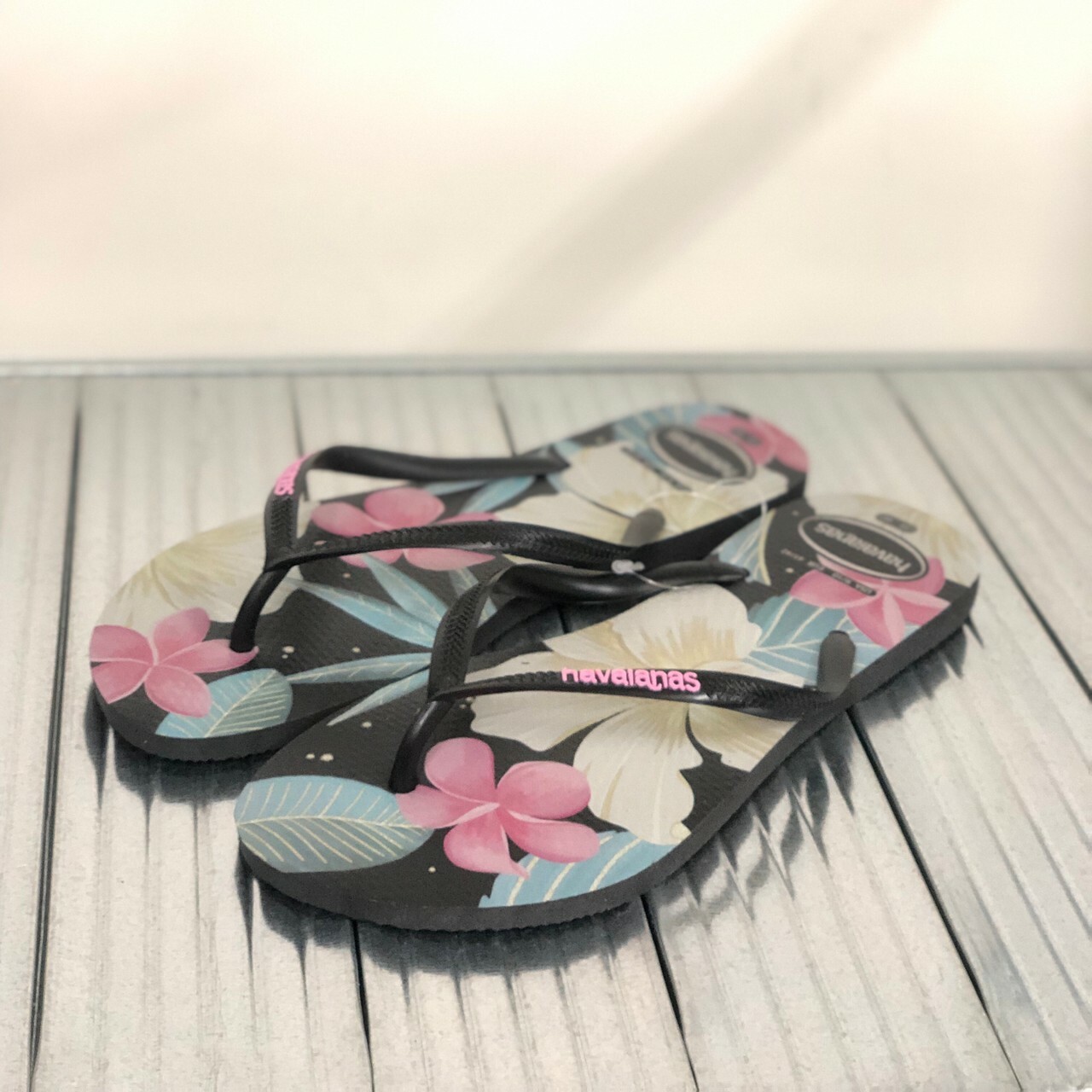 Havaianas  哈瓦仕 黑色 花卉 夾腳拖 人字拖 女款 4129848-1191W