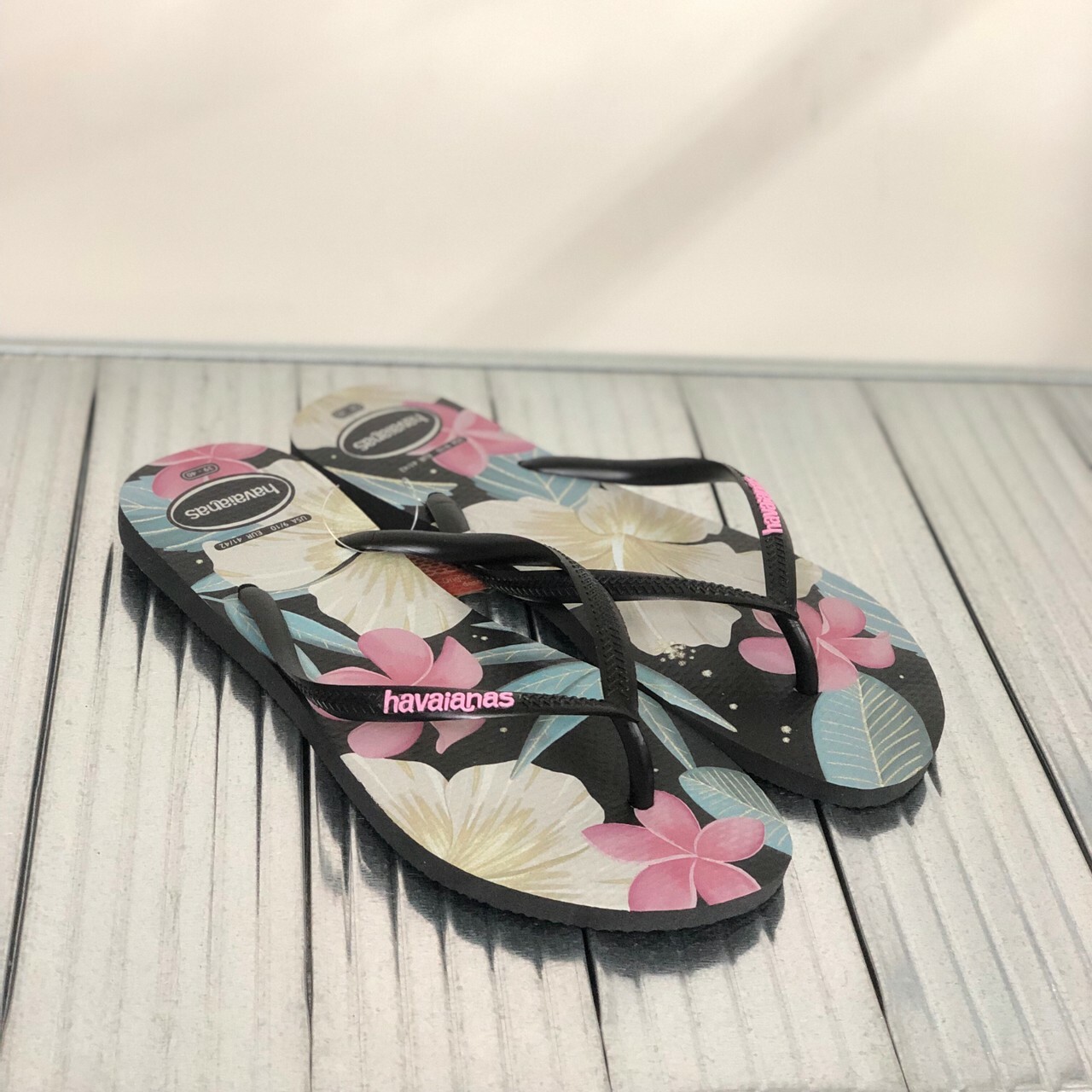 Havaianas  哈瓦仕 黑色 花卉 夾腳拖 人字拖 女款 4129848-1191W