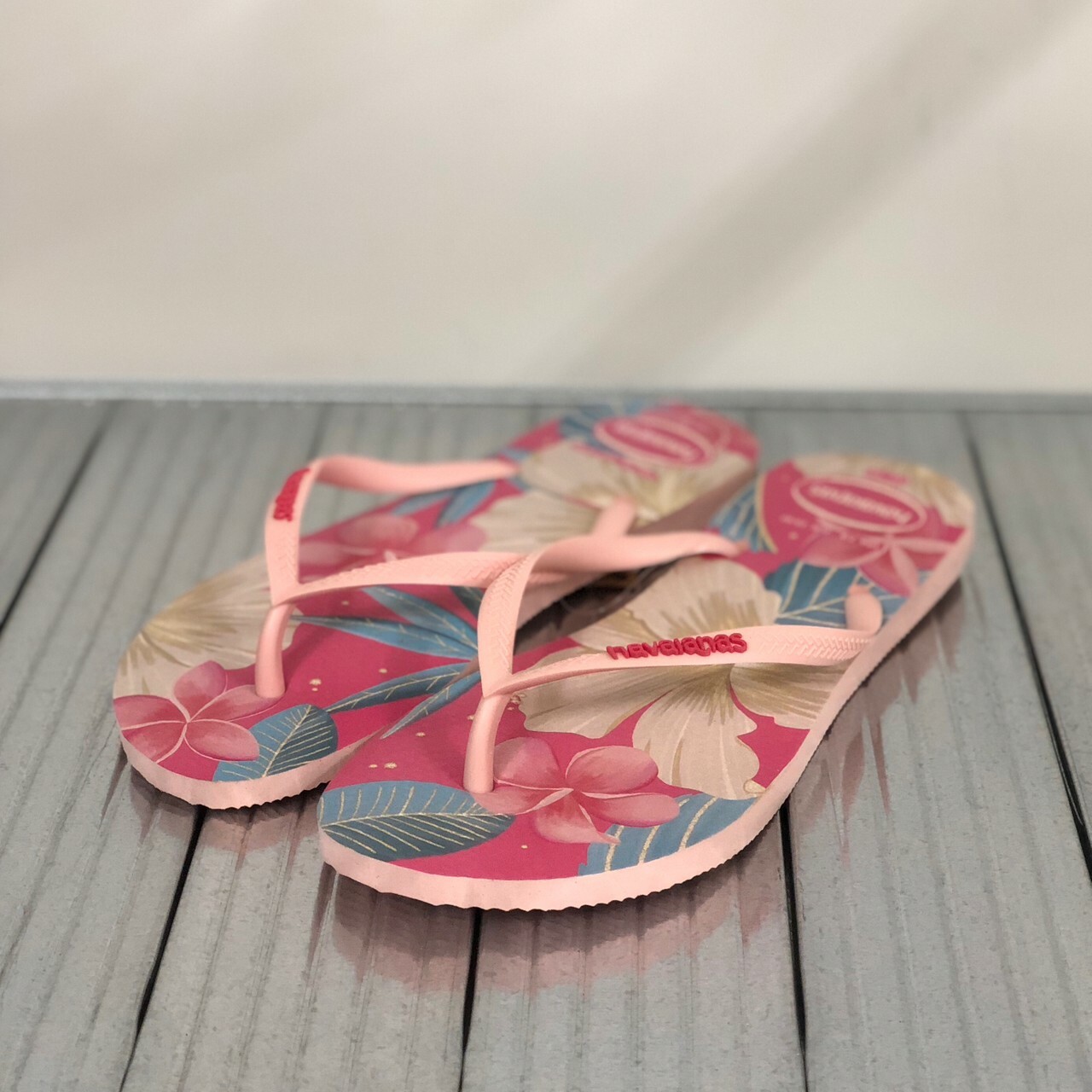 Havaianas 哈瓦仕 粉色 花卉 夾腳拖 人字拖 女款 4129848-9898W