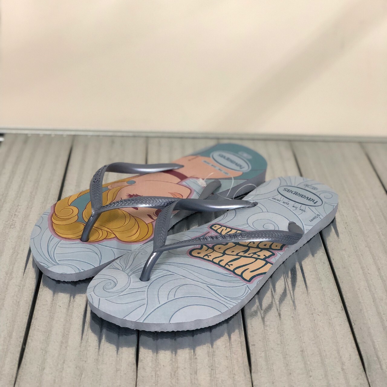 Havaianas 哈瓦仕 夾腳拖 藍 灰姑娘 仙杜瑞拉 女鞋 迪士尼 巴西拖  人字拖 4135045-1804W