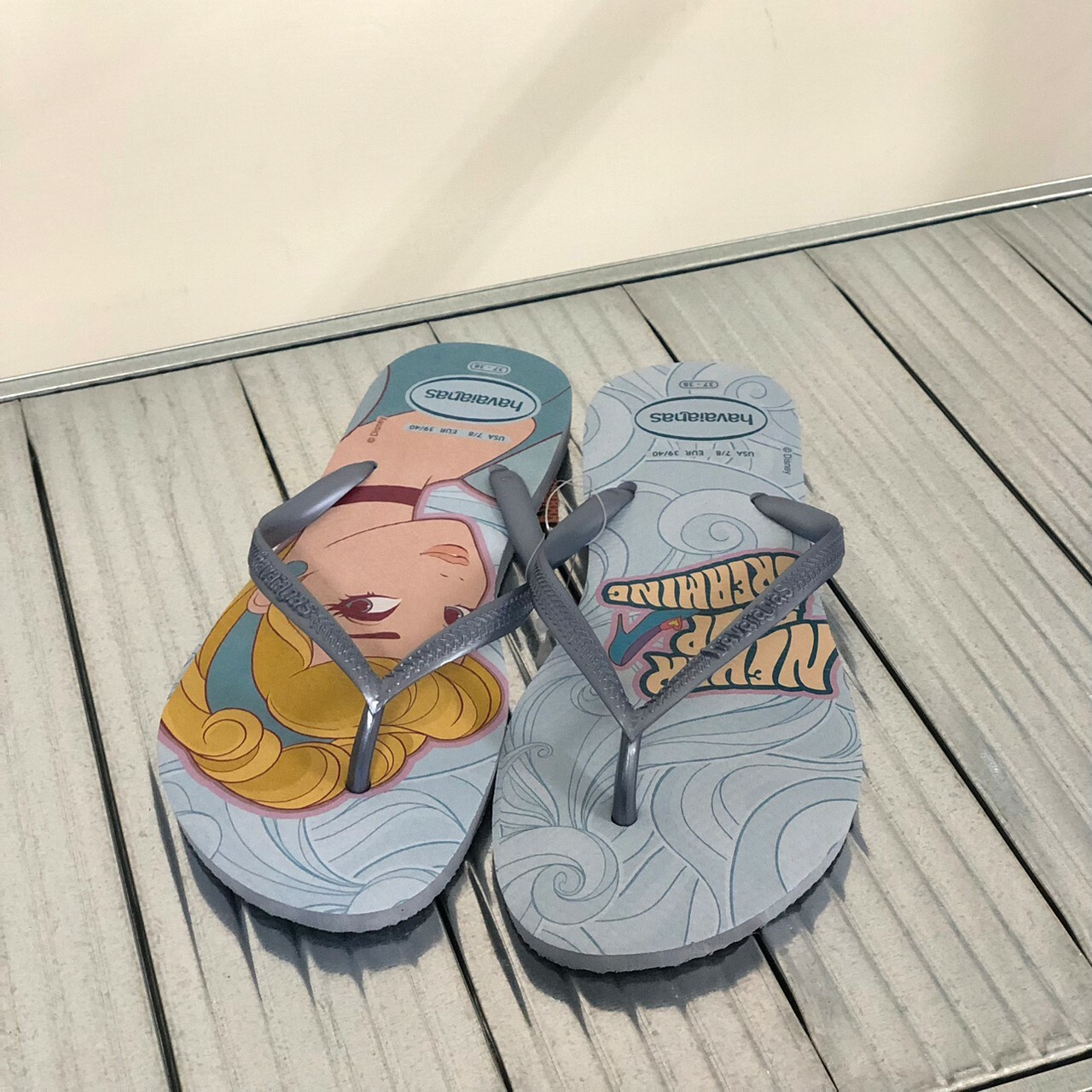 Havaianas 哈瓦仕 夾腳拖 藍 灰姑娘 仙杜瑞拉 女鞋 迪士尼 巴西拖  人字拖 4135045-1804W