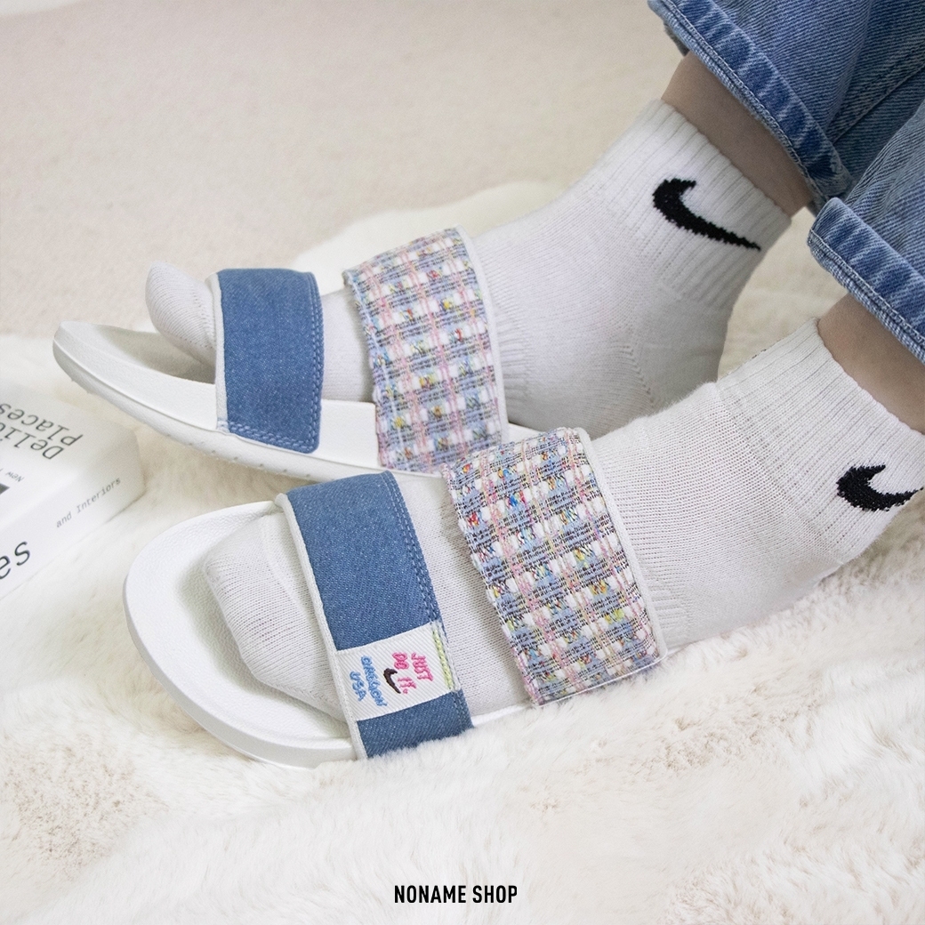 NIKE OFFCOURT DUO SLIDE 丹寧小香風 拖鞋 編織藍 (女款)