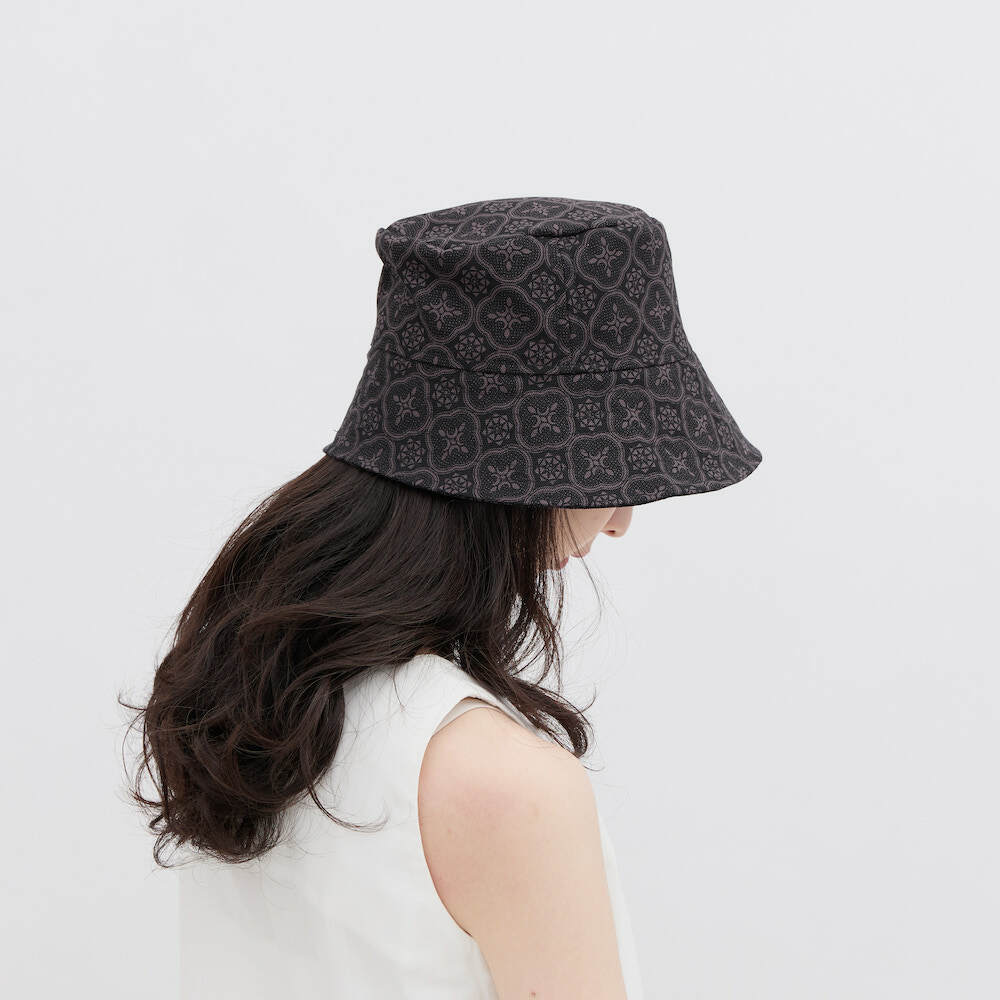Fisherman Hat-Begonia Glass Pattern/Gentleman Black