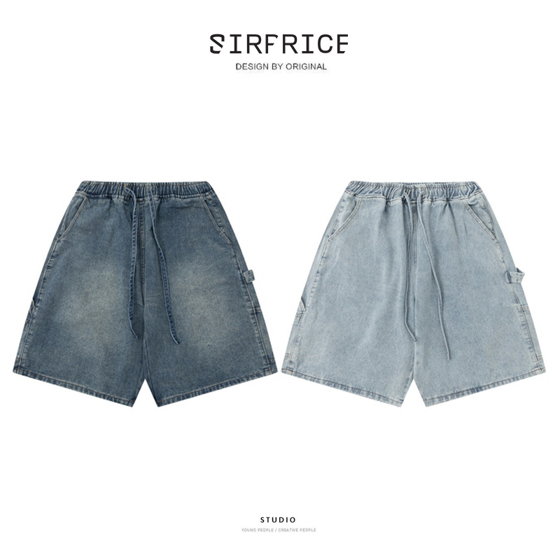 牛仔短褲 復古刷色
