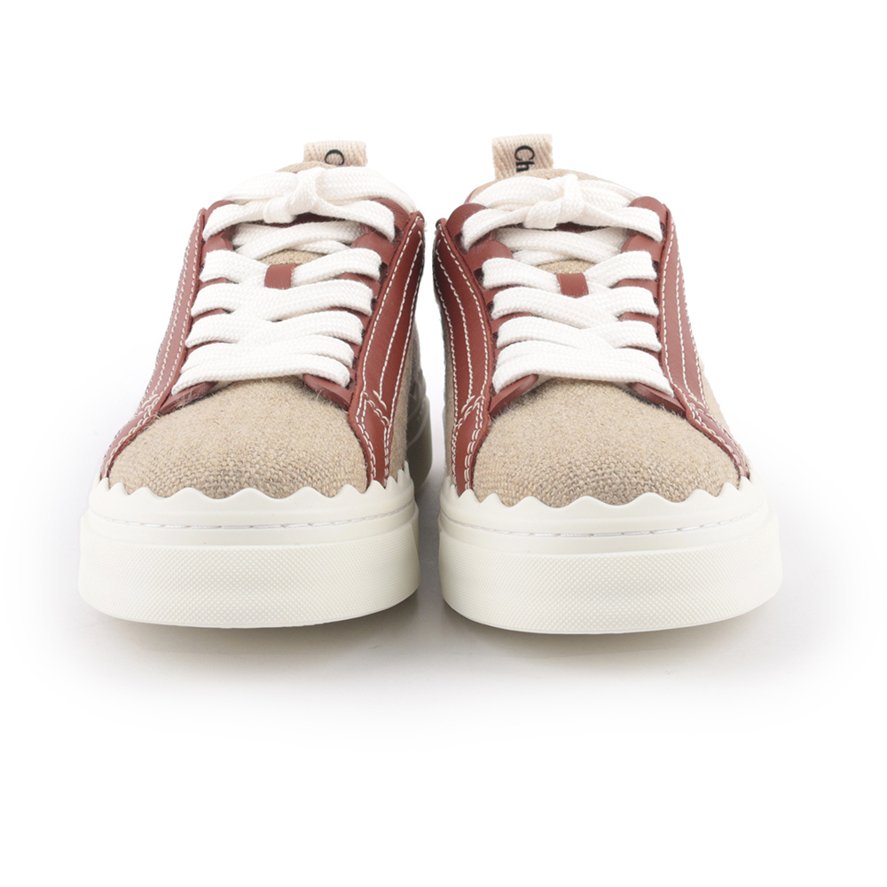 【Chloé】LAUREN 棉質拼牛皮休閒運動鞋