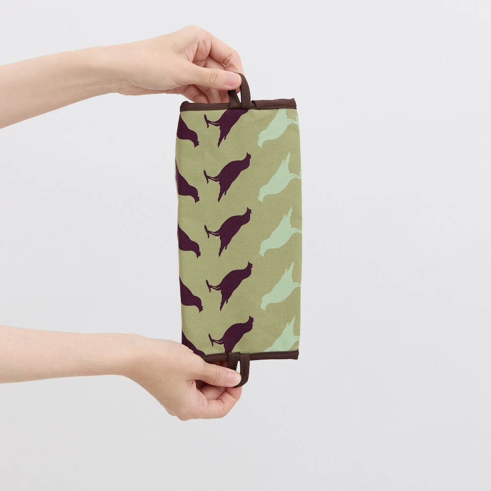 Tissue Box Cover/Crested Myna No.5/Puple & Olive