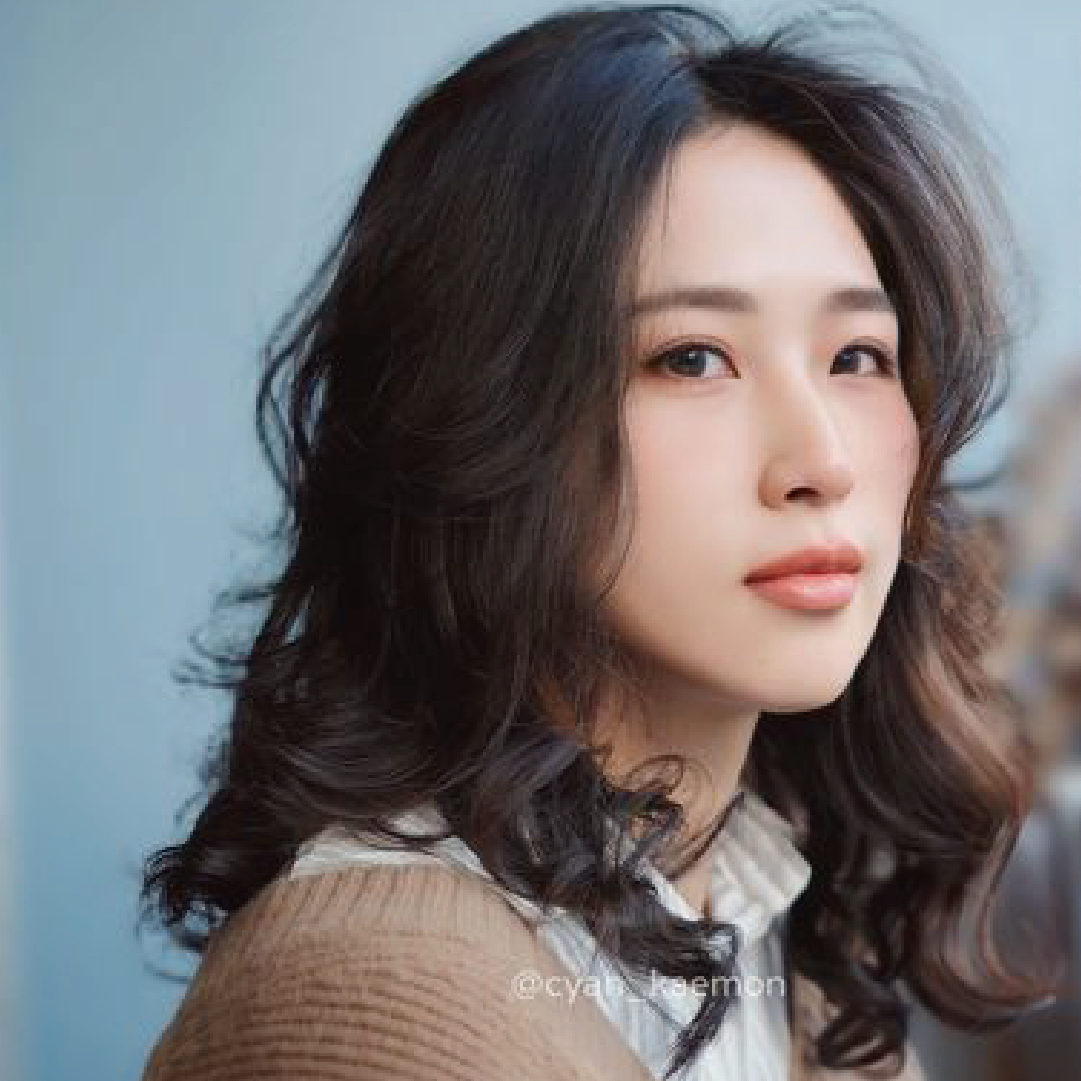 台北中山髮廊美髮設計師KM燙髮作品，粗硬髮燙髮後呈現柔軟的線條