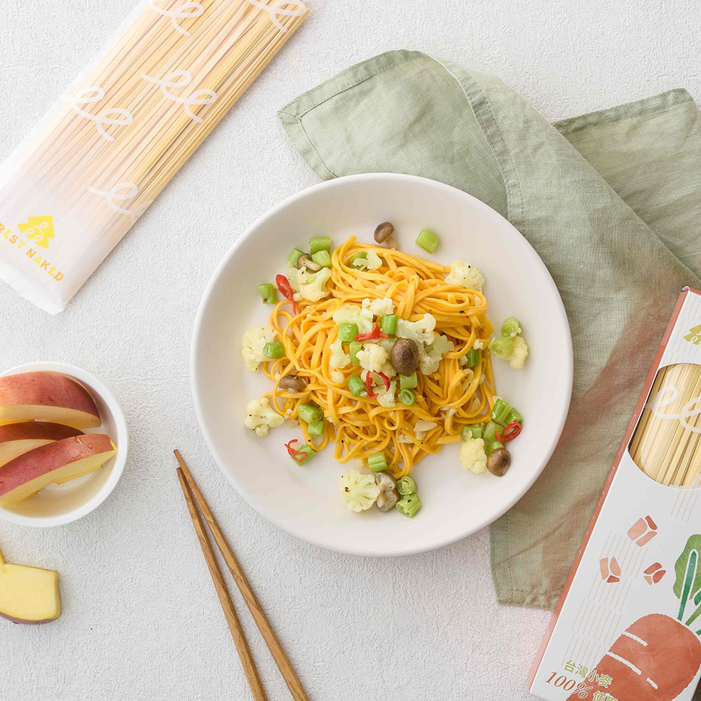 森林裸麵(台灣小麥)｜鮮紅蘿蔔口味｜一盒4包入