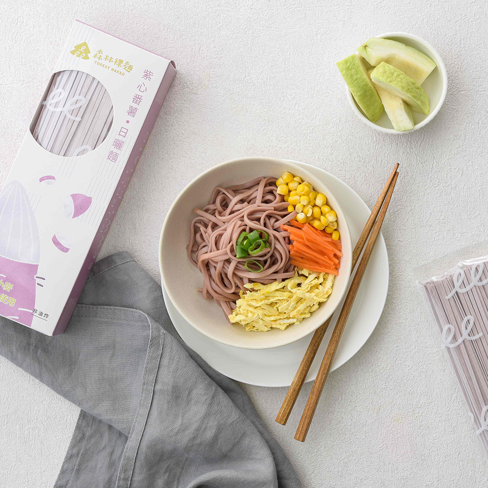 森林裸麵(台灣小麥)｜紫心蕃薯口味｜一盒4包入