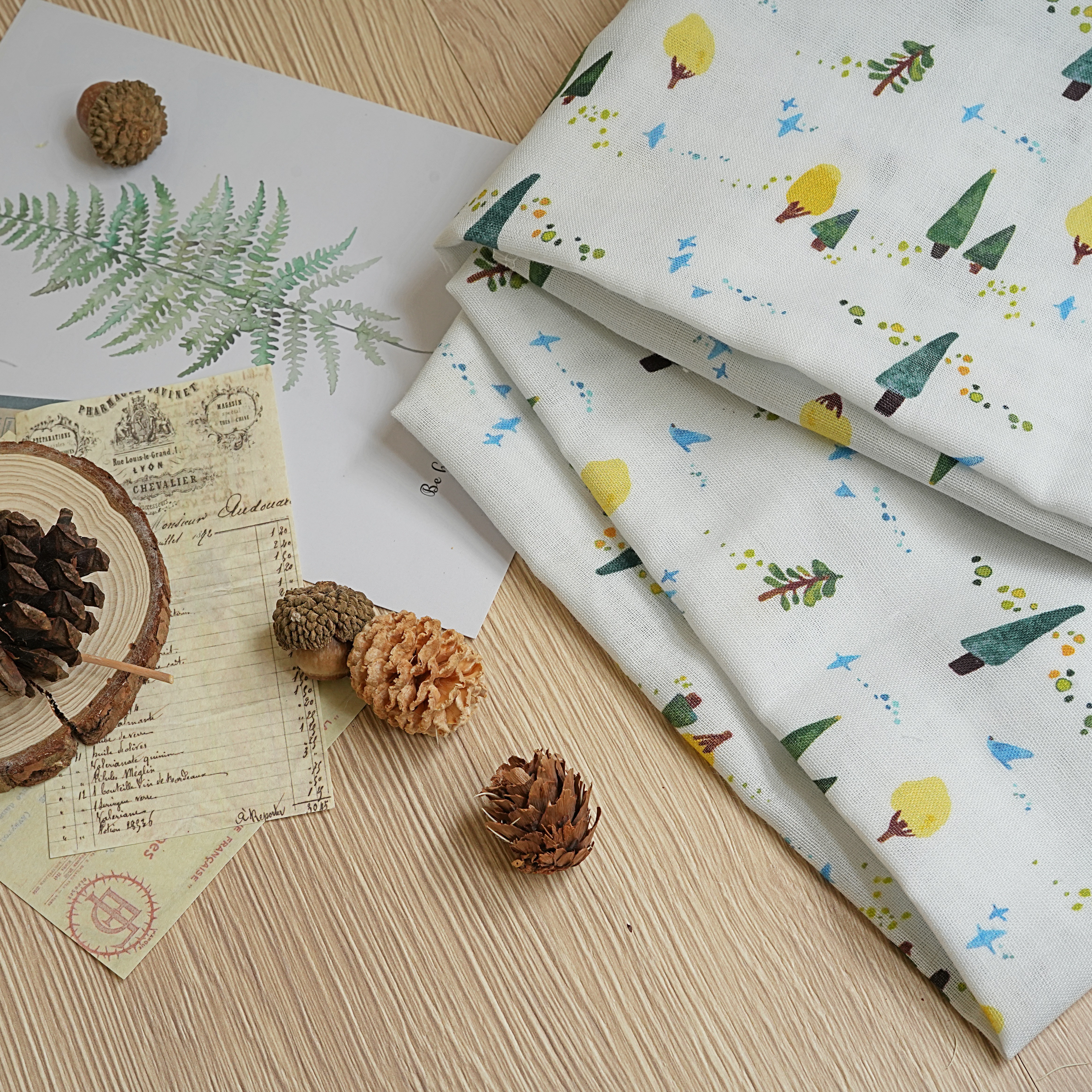 Hi Y.P store-包巾-獨家設計款-鳥語森林