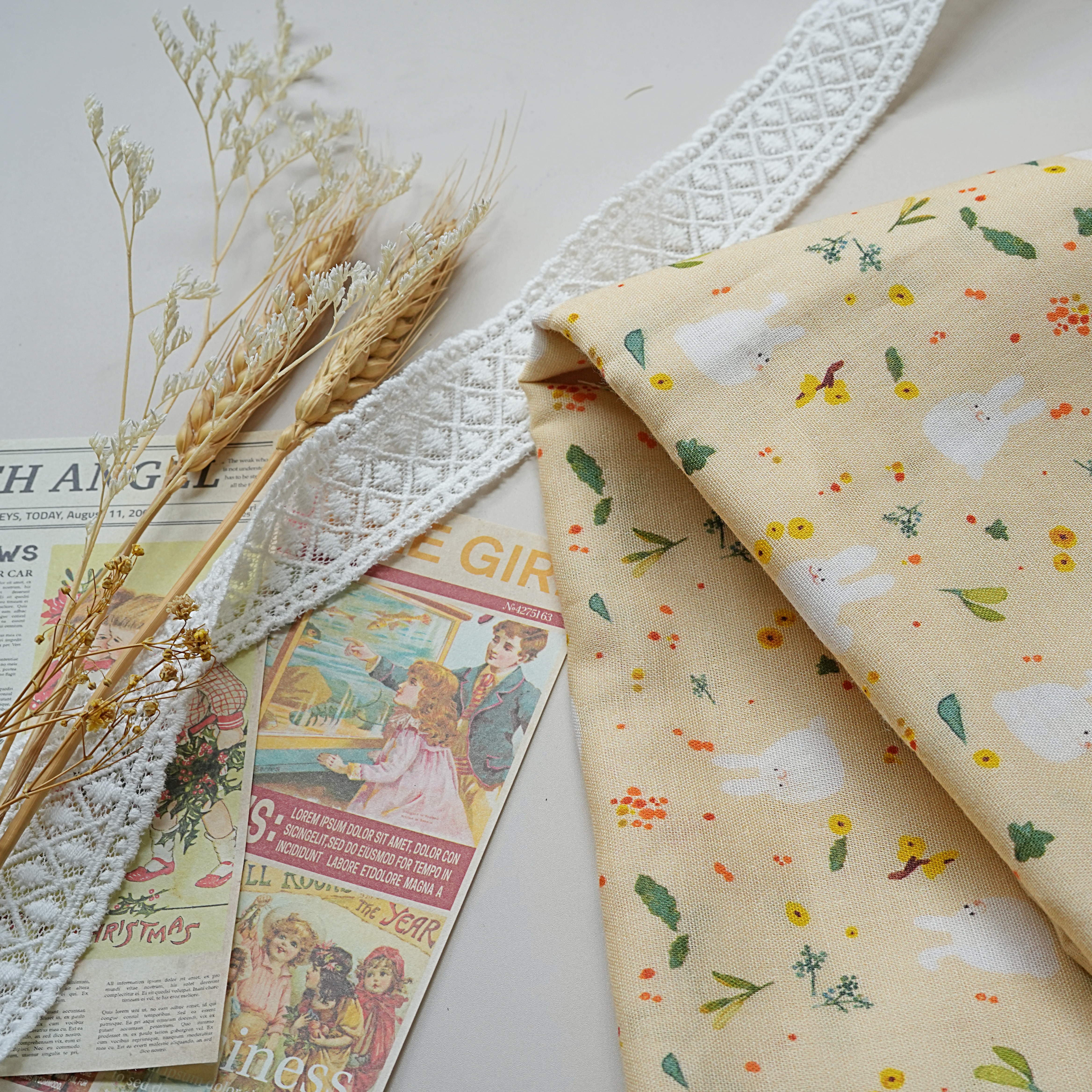 Hi Y.P store-包巾-獨家設計款-橙花兔兔