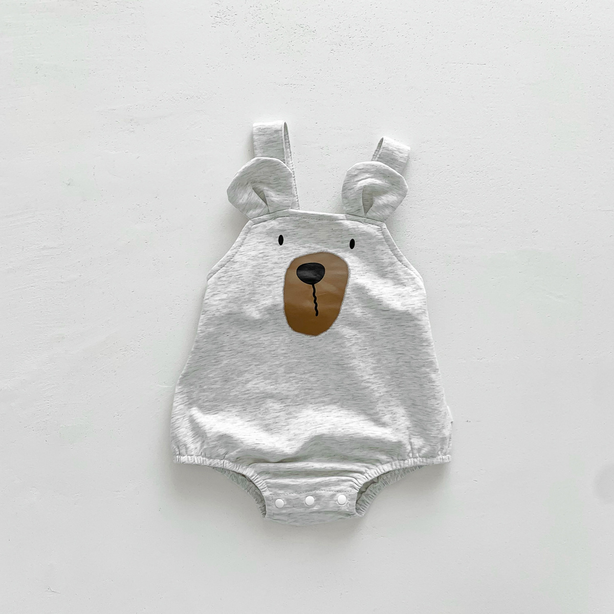 N30GY_SS23_C🐻灰色呆熊背心吊帶包屁+點點Tee套裝