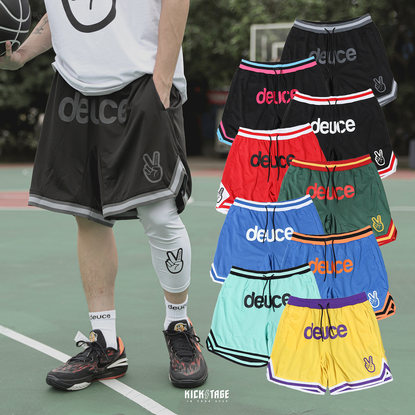 [售出無退換]男款 Deuce Brand Vibe Shorts Howard 九色 魔獸 同款 LOGO 抽繩 寬鬆 復古 籃球褲 短褲【DE001】ABshorts 25SALE