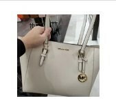 [S] MICHAEL KORS 35R3GCFT3T CHARLOTTE LARGE 3 IN1 TOTE LEATHER,LIGHT CREAM, 196163628103 (SMK334)